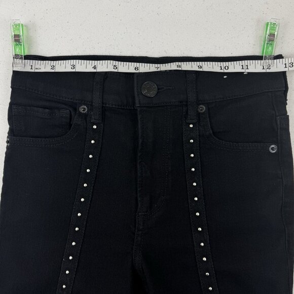 Women Express Black Jeans High Rise Ankle Studded Legging Stretch Size 0 - Picture 7 of 10